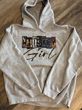 Gildan Gray "Whiskey Girl" Graphic Hoodie